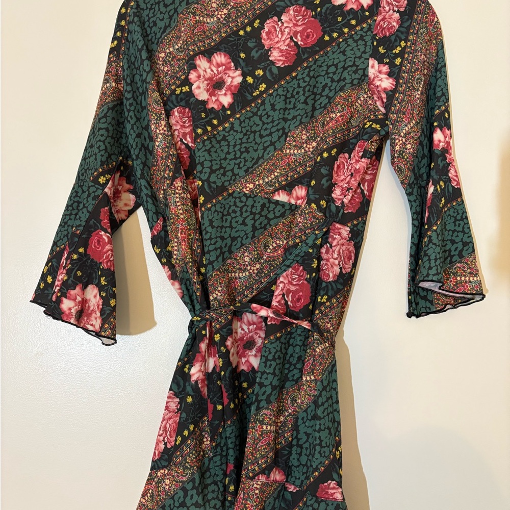 Floral Wrap Dress with Ruffle Detail - Picture 3 of 6